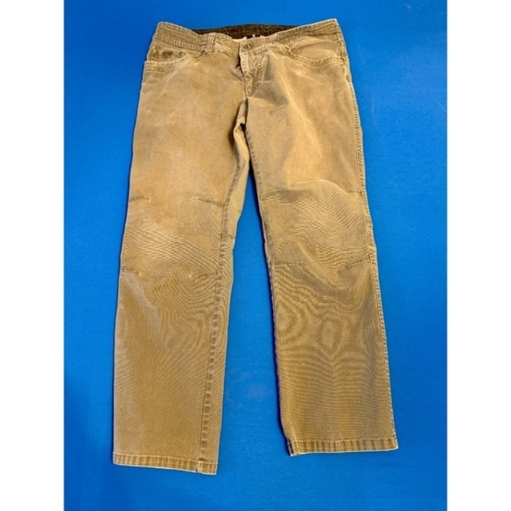 KUHL Vintage Patina Dye Jeans Men's 38x30‎ Khaki Tan Classic 5-Pocket Casual